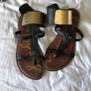 Sam Edelman gold and black sandals!